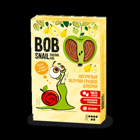 Bob - snail. Цукерки дитячі "Яблучно-грушеві", 60г. (520187)