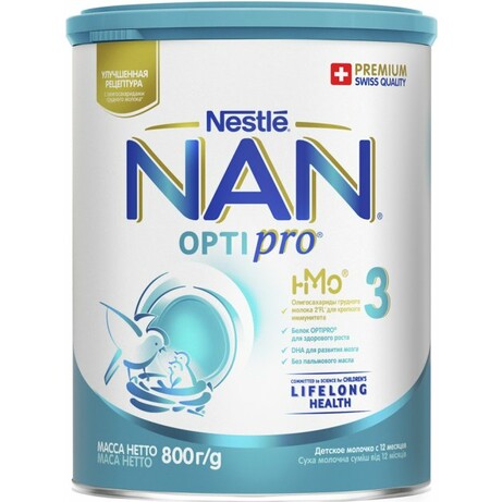 Детское молочко NAN 3 Optipro, с 12-18 мес. 800 г  (358869)