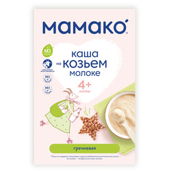Мамако. Каша молочная на козьем молоке "Гречневая", 4 мес+, 200 г (4607088795994)
