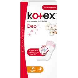 Kotex. Ежедневные гигиенические прокладки Kotex Normal Deo 56 шт (5029053548234)