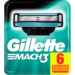 Gillette. картріджи для гоління(Леза) Gillette Mach3 6 шт(7702018408832)