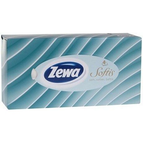 Zewa. Носовые платки Softis Вох 80 штук, 4 слоя, в ассортименте (441574)