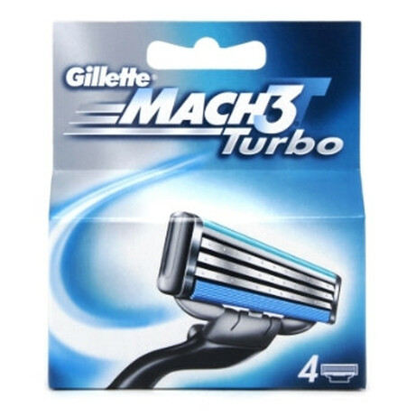 Gillette. Картрідж для гоління Mach3 Turbo   4шт/уп(3014260331306)