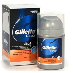 Gillette. Бальзам после бритья Gillette Pro 3-в-1 Instant Hydration Мгновенное увлажнение SPF+15 50 