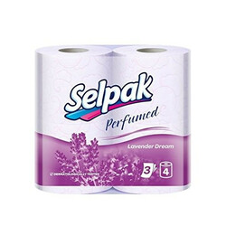 Selpak. Бумага туалетная SPA цветная с ароматом лаванды 4 шт/уп  (8690530045583)