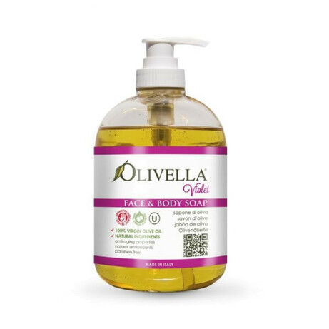 Olivella. Жидкое мыло для лица и тела Фиалка на основе оливкового масла, 500мл (764412260246)