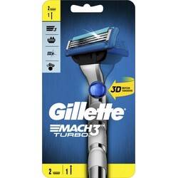 Gillette. БритваMach3 Turbo 3D c 2 cменными касетами(7702018529209)