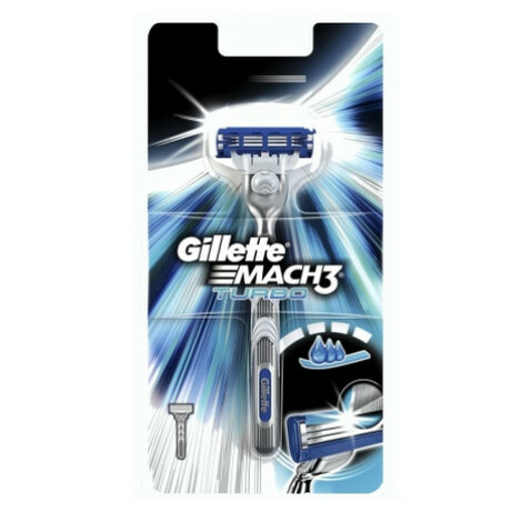 Gillette.Бритва Mach 3 Turbo с 1 сменной кассетой (7702018421428)