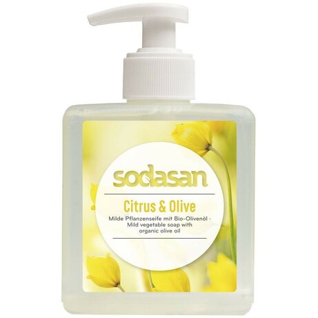 Sodasan.Органическое детское жидкое мыло Citrus-Olive бактерицидное с маслами цитрусовых, 330 ml. (4
