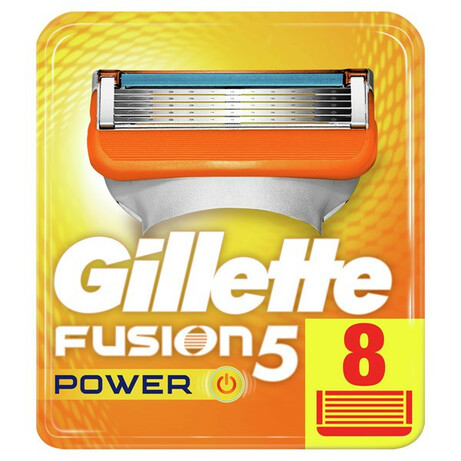 .Gillette.  Сменные картриджи для бритья Gillette Fusion5 Power (8 шт)  (877621)