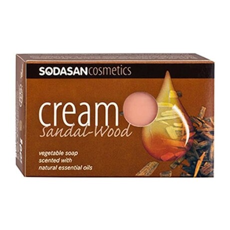 SODASAN. Органическое крем-мыло для лица Sodasan Sandel wood c маслом Ши и Сандала, 100 г (190046)