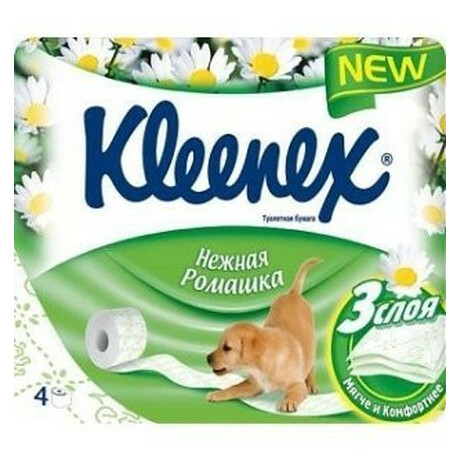 Kleenex. Папір туалетна Ромашка 3-слойная 4шт/уп(5029053545080)