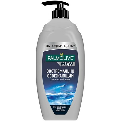 Palmolive. Гель для душа Palmolive Men Арктический ветер 3 в 1 для тела, лица и волос  (871895131207