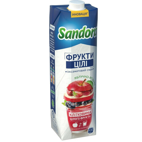 Sandora Whole Fruit. Нектар яблочно-ягодный, 0,95л (4823063114707)