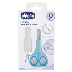 Chicco. Ножнички детские с колпачком (голубые) (8058664009923)