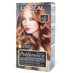 L`Oreal. Краска для волос RECITAL Preference тон 7.43 1шт (3600520702858)