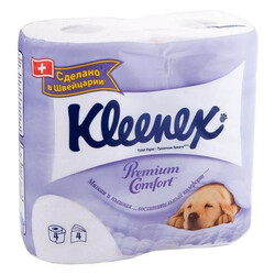 Kleenex. Бумага туалетная Premium Comfort 4слоя 4шт (5029053033914)