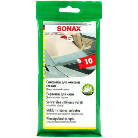 Sonax. Серветки для очищення скла, 10шт(4064700415003)