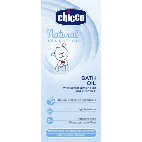 Chicco. Детское масло для ванны Natural Sensation 200 мл АКЦИЯ (8058664066520)