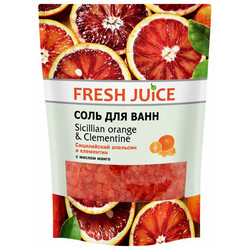 Fresh juice. Соль для ванн Fresh Juice Sicilian Orange & Clementine дой-пак 500 г (4823015937651)