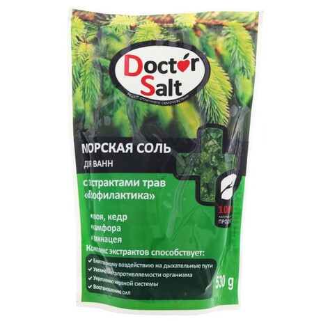Dr Salt. Сіль для ванн Dr Salt з екстрактами трав "Профілактика" 530 гр(4820091145352)