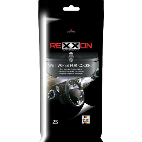 Rexxon. Серветки вологі для салону авто 25шт(4313042524141)