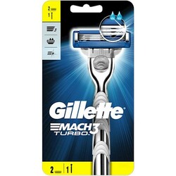 Gillette. Верстат для гоління Mach3 Turbo з 2 змінними касетами(7702018020942)