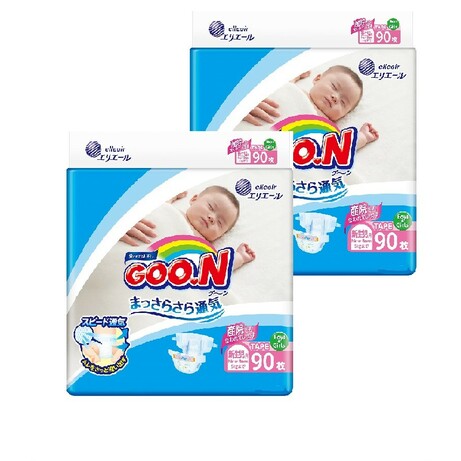 Goo.N. Подгузники GOO.N для новорожденных до 5 кг (размер SS, на липучках) mega pack, 180шт (490201