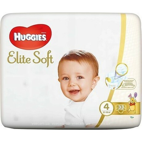 Huggies. Підгузники Huggies Elite Soft 4(8-14 кг), 33 шт.(547787)