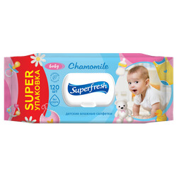 Superfresh. Детские влажные салфетки "BABY SUPERFRESH"  с клапаном, 120 шт (4823071619010)