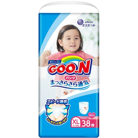 Goo.N. Трусики XL(12-20 кг)   для дівчаток, mega pack, 38 шт.(4902011751413)