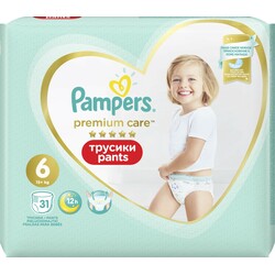 Pampers. Трусики  Pampers premium care 6(15+ кг), 31 шт(8001090759917)