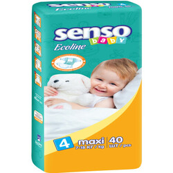 Senso Baby. Детские подгузники  Ecoline maxi, размер 4, 7-18 кг, 40 шт (4810703000865)