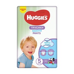 Huggies. Подгузники-трусики Huggies Pants для мальчиков 5 (12-17 кг), 34 шт. (564289)