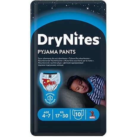 Huggies. Трусики-підгузники DryNites для хлопчиків, 4-7 років, 10 штук(5029053527574)