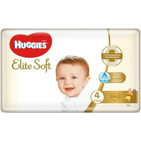 Huggies. Подгузники Huggies Elite Soft 4 (8-14 кг) Mega 66 шт. (5029053545301)