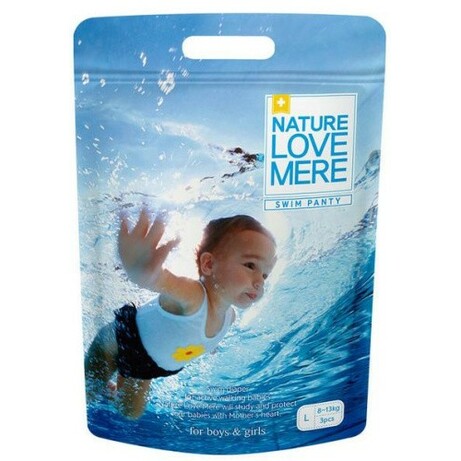 NatureLoveMere. Подгузники-трусики корейские (M)  [6-9 kg] для плавания, бассейна, купания, 3 шт (88