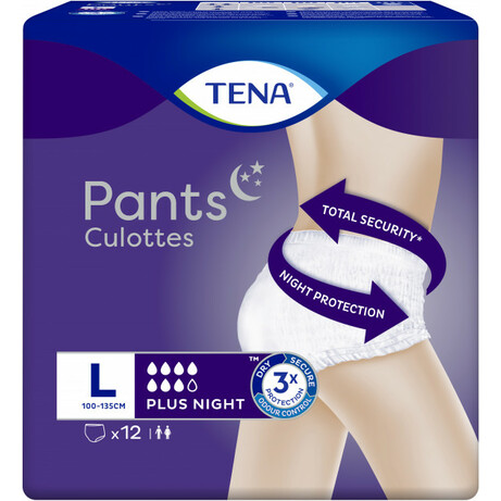 Tena. Подгузники -трусики для взрослых Tena Pants Plus Night Large L 12 шт (839920)