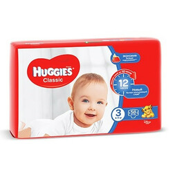 Huggies. Подгузники Huggies Classic 3 (4-9 кг), 58 шт. (543109)