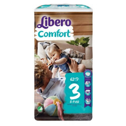 Libero. Підгузники Libero Comfort 3(5-9 кг), 62 шт.(Пошкоджена упаковка)