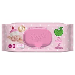 Smile Baby. Вологі серветки для новонароджених, 72 шт з клапаном(617870)