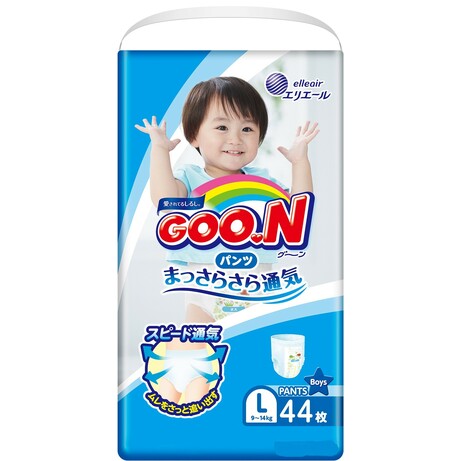 Goo.N. Трусики L(9-14кг) для хлопчиків, mega pack, 44 шт.(4902011751383)