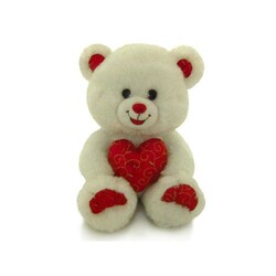 Lava. Мягкая игрушка Медведь белый с сердцем (20 см, музыкальная) (LF1060)