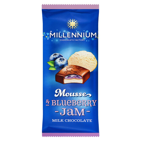 Millennium. Шоколад молочний чорниця муссовий 135 м (4820075507688)