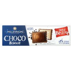Millennium. Шоколад Choco Biscuit ассорти печенье 132г. (4820075507787)