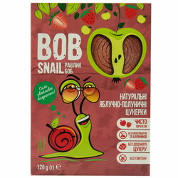 Bob Snail. Цукерки натуральні яблучно-полуничні 120 г (4820162520422)