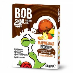 Bob Snail Мармелад груша-апельсин-бельгійський молочний шоколад 54 г (4820219342090)