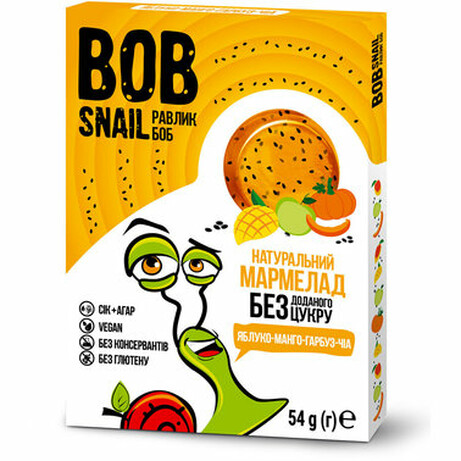 Мармелад Bob Snail натуральний мармелад Манго-Гарбуз-Чіа 54г (4820219341147)