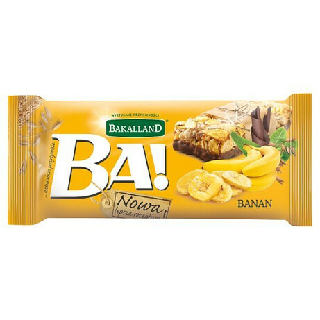 Bakalland. Батончик злаковый банан шоколадная глазурь, 40 г(5900749618991)