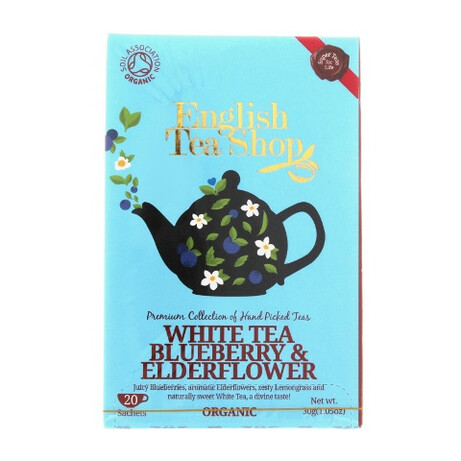 English Tea Shop. Чай білий English Tea Shop чорниця-бузина органич. 20*1,5г/уп(0680275039846)